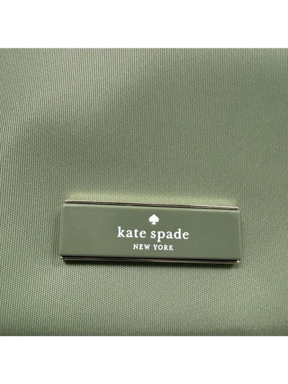 Kate Spade Carter Nylon Cosmetic Pouch Olive Cedar Green NWT Eco Recycled Travel
